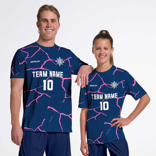 Flight Jersey Cracks - Navy & Pink