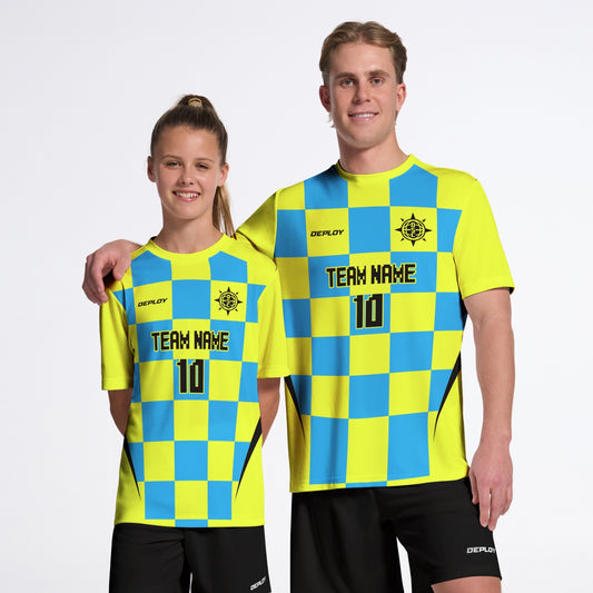 Flight Jersey Checkers - Neon Yellow