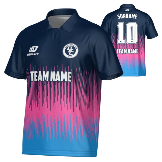 Fade Collared Jersey - Navy & Pink