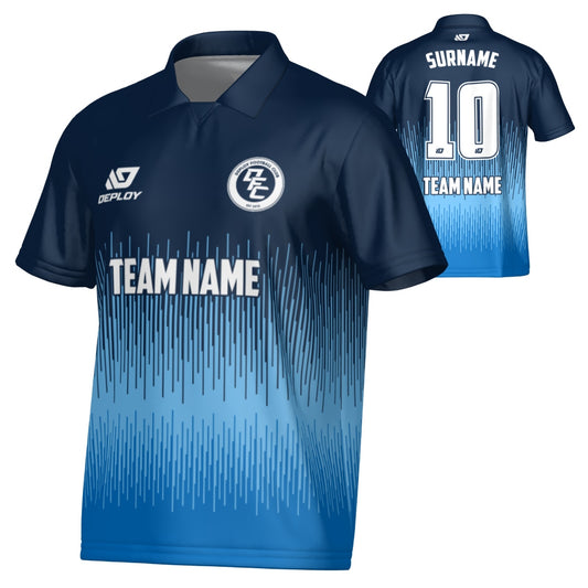 Fade Collared Jersey - Navy & Sky Blue