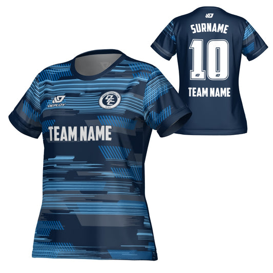 Glitch Womens Jersey - Navy & Sky Blue