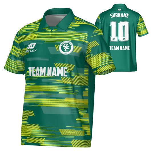 Glitch Collared Jersey - Green