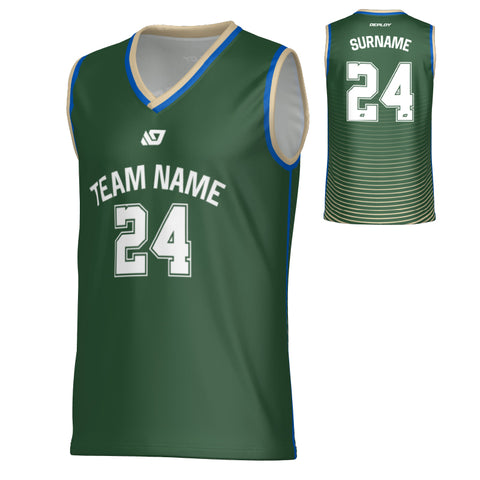 Aero Basketball Jersey - Green & Cream