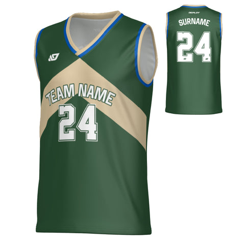 Aspire Basketball Jersey - Green & Cream