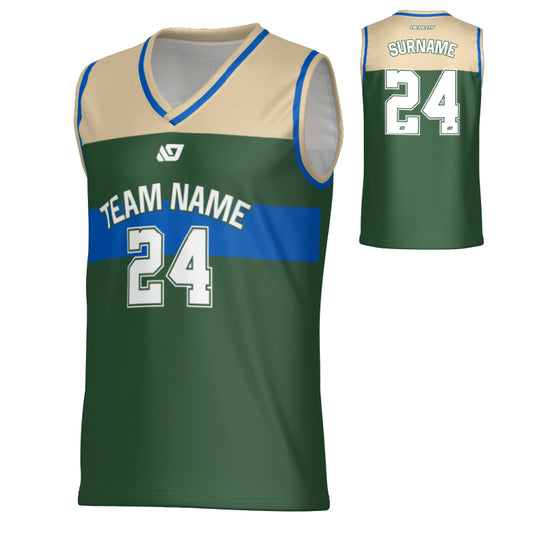 Bandit Basketball Jersey - Green & Cream