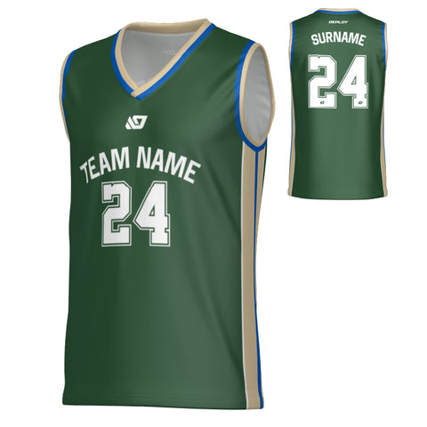 Channel Basketball Jersey - Green & Cream