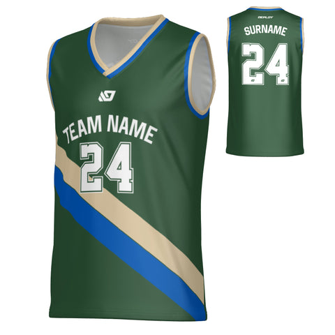 Drift Basketball Jersey - Green & Cream
