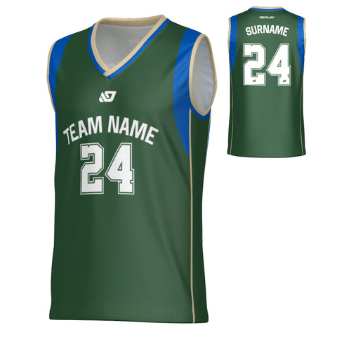 Edge Basketball Jersey - Green & Cream