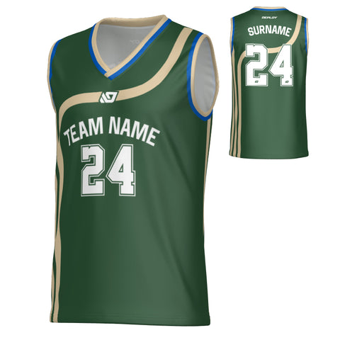 Halo Basketball Jersey - Green & Cream