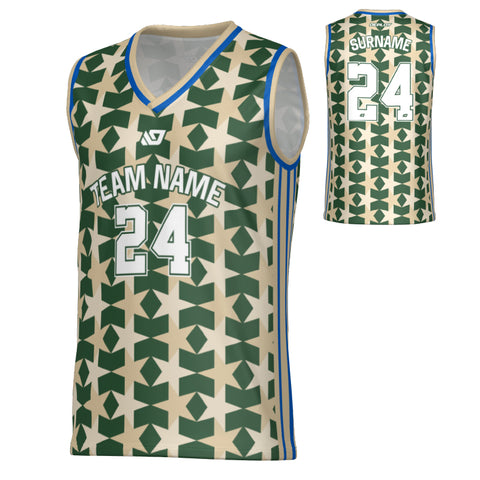Matrix Basketball Jersey - Green & Cream