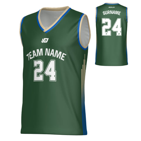 NYC Basketball Jersey - Green & Cream
