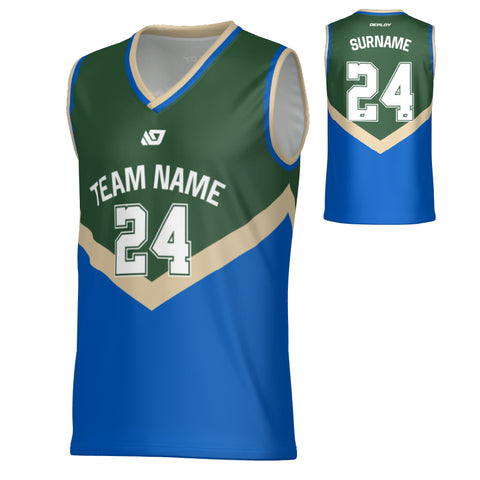 Peak Basketball Jersey - Green & Cream