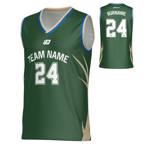 Razor Basketball Jersey - Green & Cream
