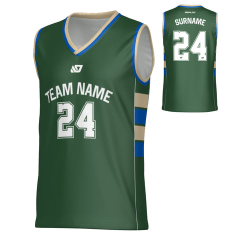 Stack Basketball Jersey - Green & Cream