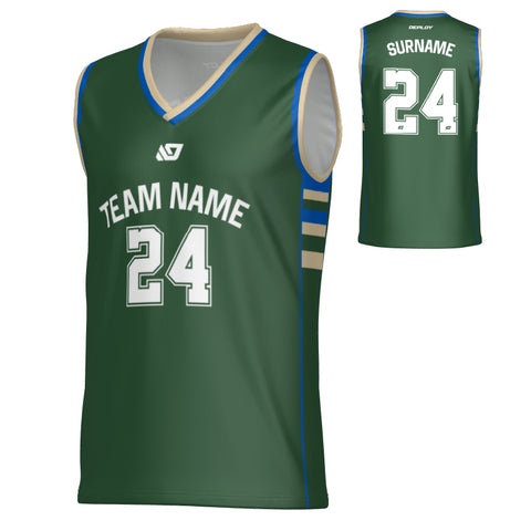 Varsity Basketball Jersey - Green & Cream