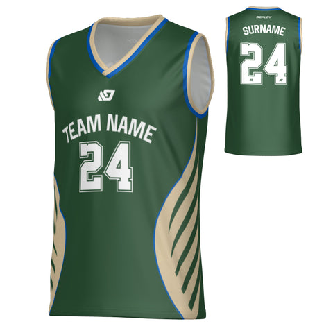 Wings Basketball Jersey - Green & Cream