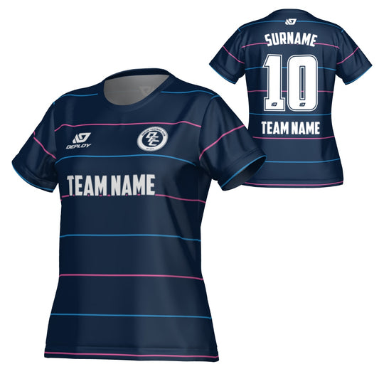 Grid Womens Jersey - Navy & Pink