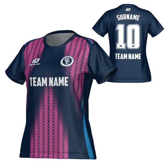 Halftone Womens Jersey - Navy & Pink