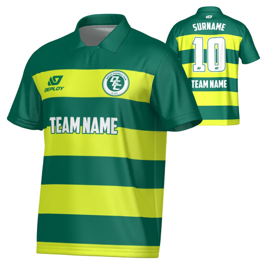 Hoops Collared Jersey - Green