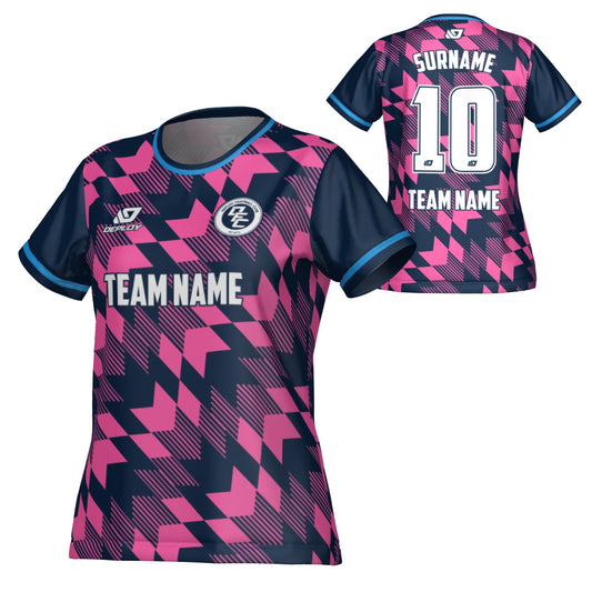 Leaves Womens Jersey - Navy & Pink