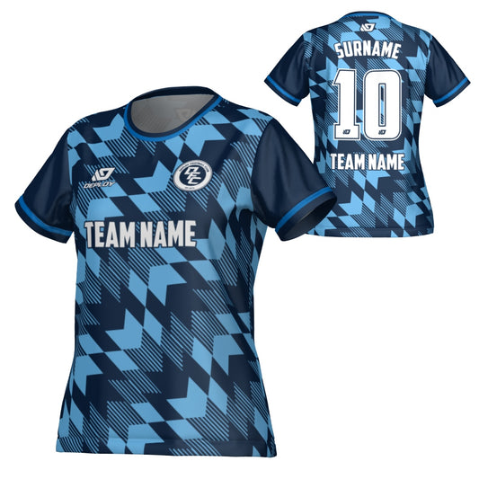Leaves Womens Jersey - Navy & Sky Blue
