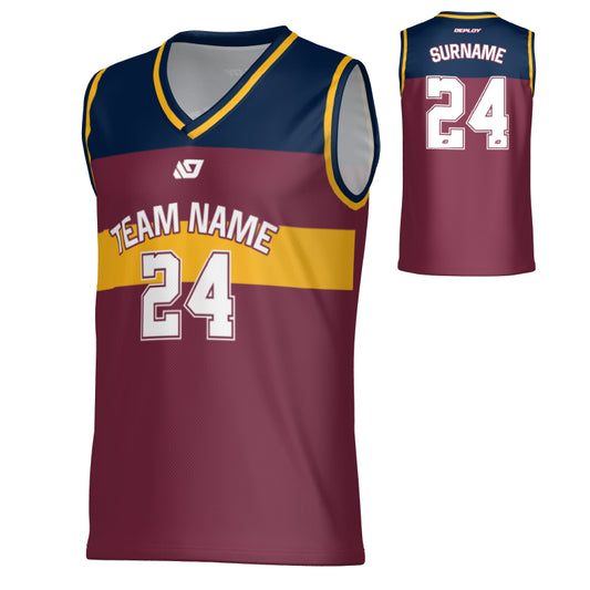 Bandit Basketball Jersey - Maroon & Navy