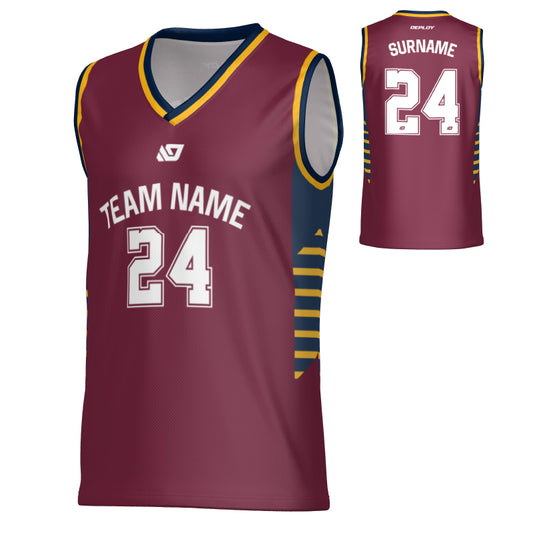 Banner Basketball Jersey - Maroon & Navy