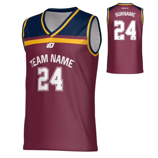 Captain Basketball Jersey - Maroon & Navy