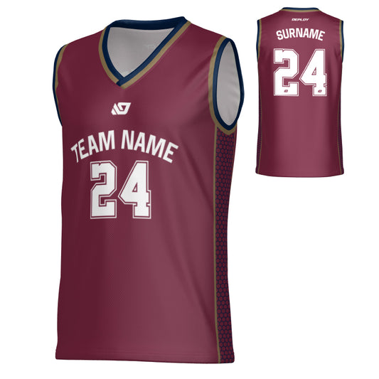 Carbon Basketball Jersey - Maroon & Navy