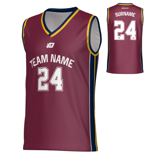 Channel Basketball Jersey - Maroon & Navy