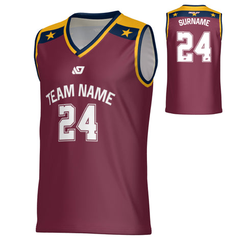 Core Basketball Jersey - Maroon & Navy