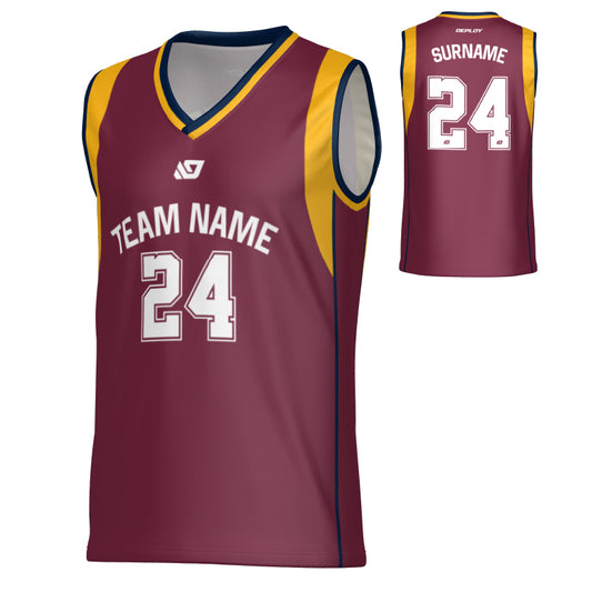 Edge Basketball Jersey - Maroon & Navy
