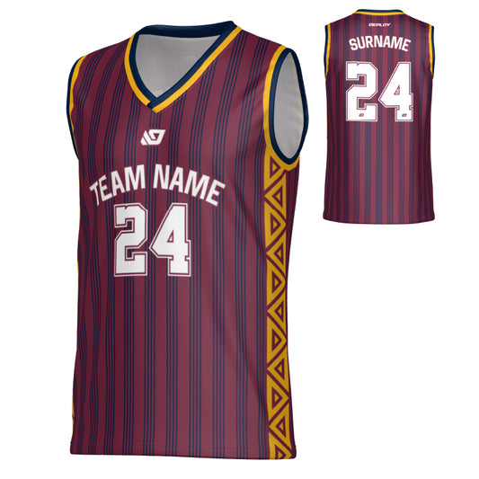 Heritage Basketball Jersey - Maroon & Navy