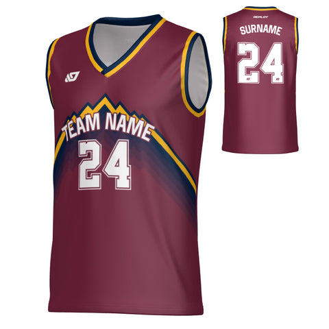 Horizon Basketball Jersey - Maroon & Navy