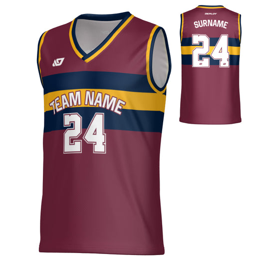 Legacy Basketball Jersey - Maroon & Navy