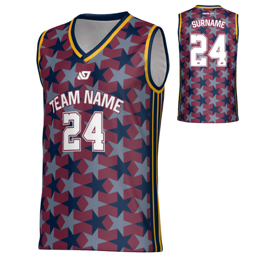 Matrix Basketball Jersey - Maroon & Navy