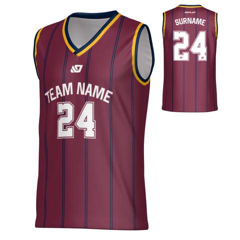 Metro Basketball Jersey - Maroon & Navy