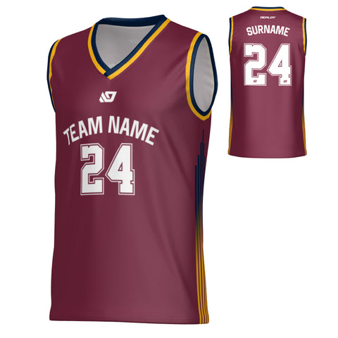 NYC Basketball Jersey - Maroon & Navy