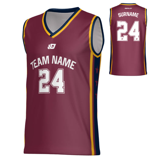 Stars Basketball Jersey - Maroon & Navy