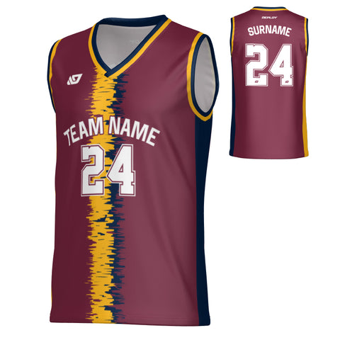 Static Basketball Jersey - Maroon & Navy