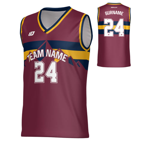 Summit Basketball Jersey - Maroon & Navy