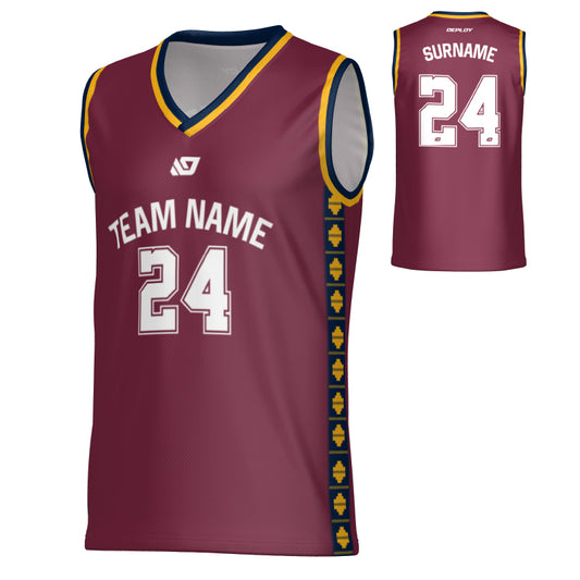Tile Basketball Jersey - Maroon & Navy