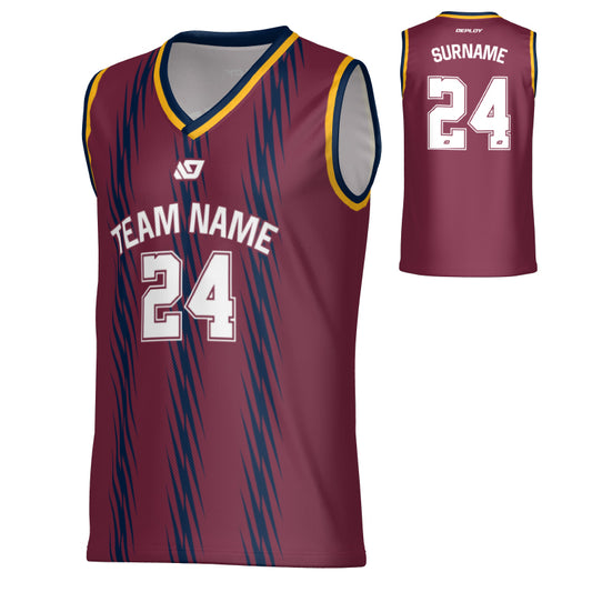 Torrent Basketball Jersey - Maroon & Navy