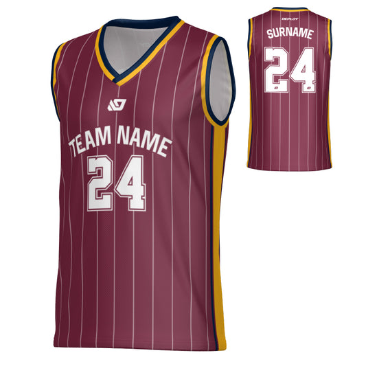 Vortex Basketball Jersey - Maroon & Navy