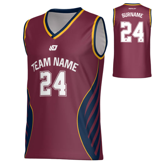 Wings Basketball Jersey - Maroon & Navy