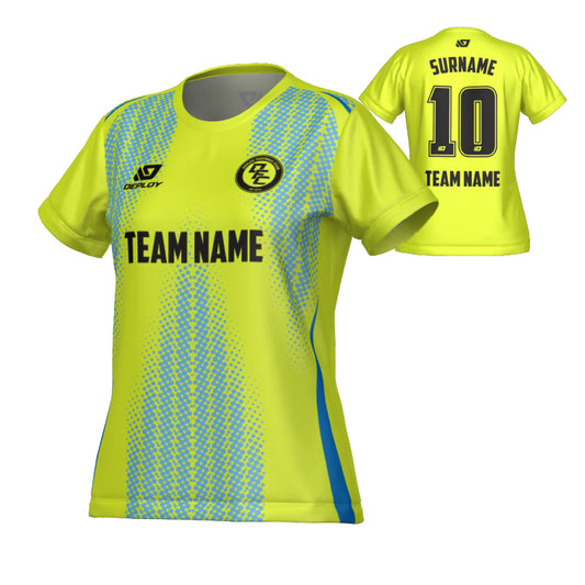 Halftone Womens Jersey - Neon Yellow