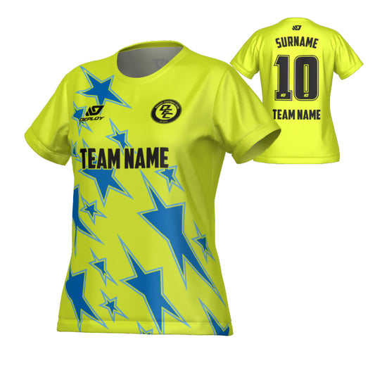 Stars Womens Jersey - Neon Yellow