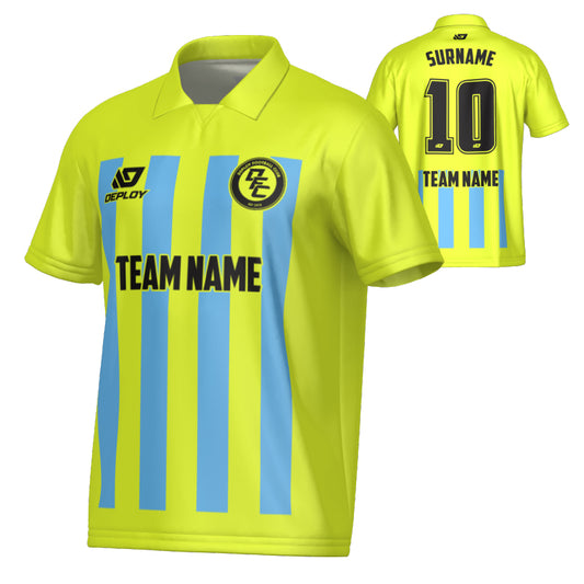 Bars Collared Jersey - Neon Yellow