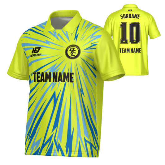 Burst Collared Jersey - Neon Yellow