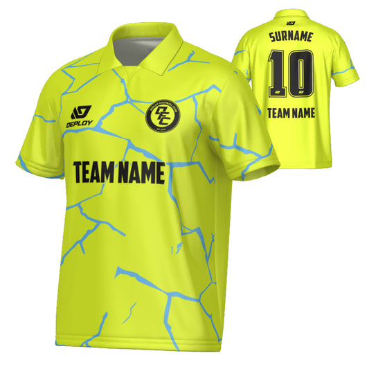 Cracks Collared Jersey - Neon Yellow